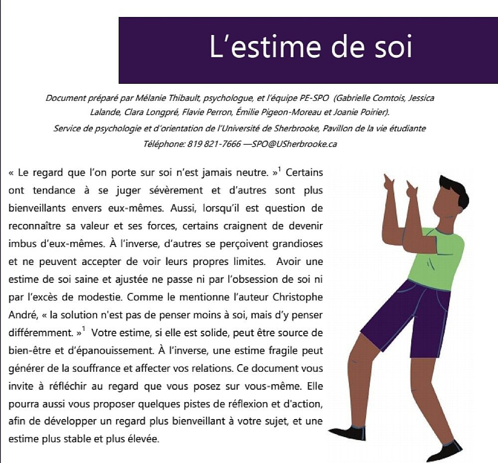 L'estime de soi