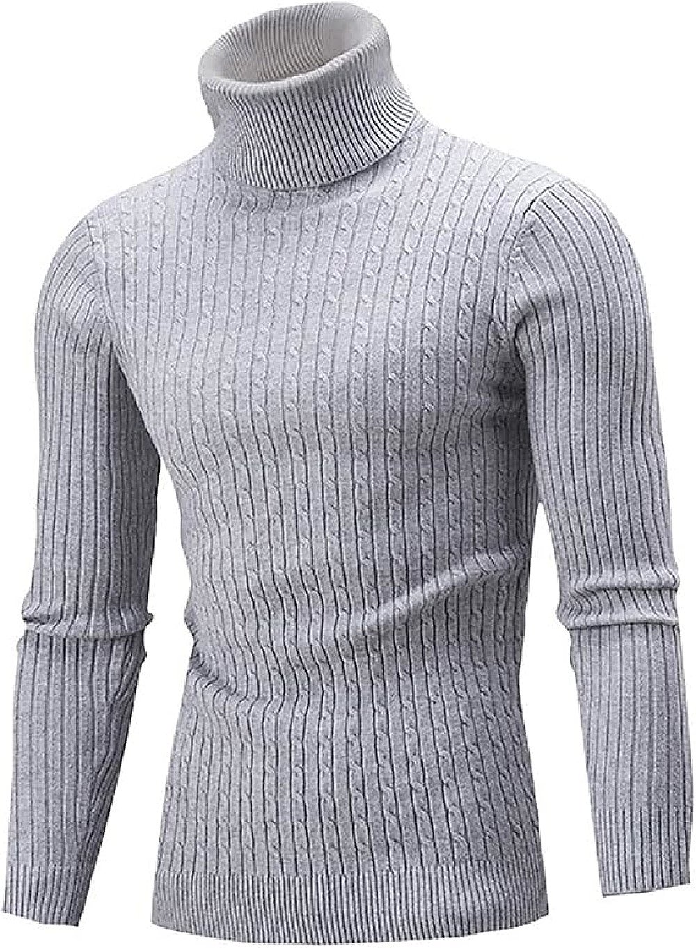 Pull à Col Roulé Gris 