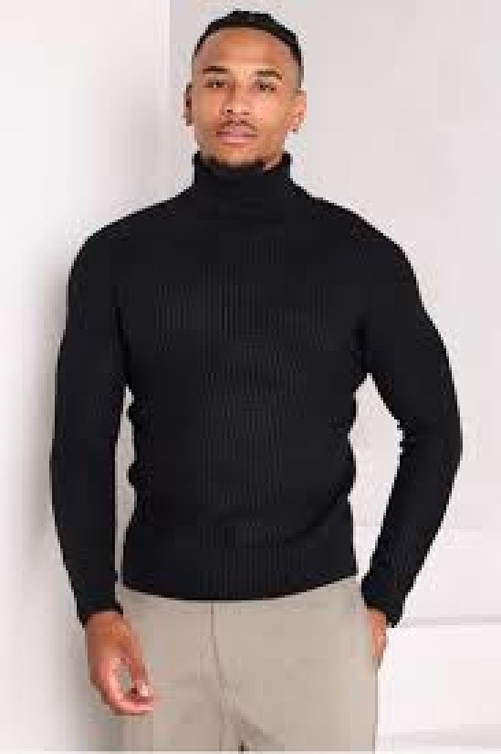 Pull Col Roulé noir